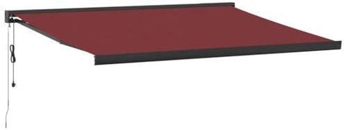 vidaXL Gelenkarmmarkise, Markise Ausziehbar Automatisch, Sonnenmarkise für Terrasse Balkon, Sonnenschutz Balkonmarkise Terrassenmarkise, Burgunderrot 400x300cm
