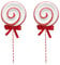 Pack of 2 Christmas Peppermint Candy Picks - 16.5'' Large Vortex Lollipop Candy Ornaments for Christmas Tree Topper Vase Fillers Holiday Home Decorations (Red)