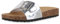 VAN HILL Damen Pantoletten Flach Lack Bequem Schuhe 216163 Silber 40