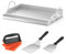 Onlyfire Piastre per Barbecue in Acciaio Inox con Raschietto per Barbecue, Spatola per Piastra e Spugne Abrasive per Barbecue a Gas e a Carbonella, BBQ Plancha e Kit di Accessori per BBQ, 45.5×32×7 cm