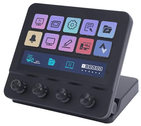 Plyisty Stream Controller Studio, Studio Control Deck mit 10 Makrotasten und Anpassbaren LCD-Tasten Im Dashboard, für OBS Twitch YouTube, für Mac PC