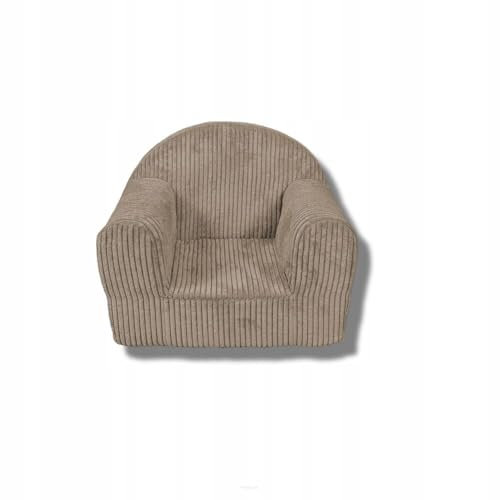 FORTSLINE – Kindersessel ab 1 Jahr - Kuschelsessel 40x33x39cm - Kinderstuhl Baby Sessel Kinderzimmer - Kindersessel Mini in Cord - Kinder ohrensessel Zertifiziert nach Oeko-TEX - Viele Farben Braun