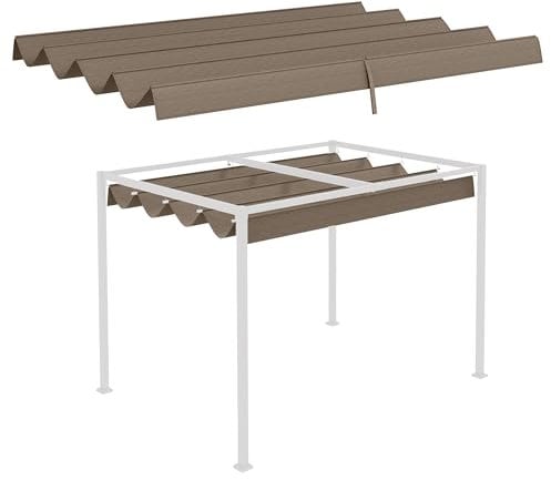 Outsunny Toile de Toit de Rechange pour pergola Toile de Remplacement Protection Solaire Anti-UV 30+ pour pergola de 3 x 2 m café