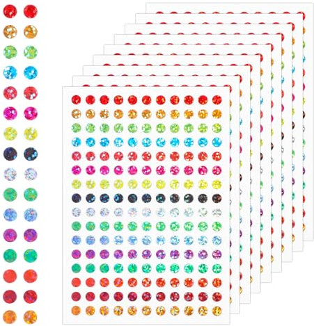 JIYN 7040 Stück klebepunkte bunt, 6mm Glänzende Kreis Dot Aufkleber Glitzersticker Sparkle Farbcodierung Etiketten Mini Punkt Sticker Bunte Etiketten für Klassenzimmer Büro DIY