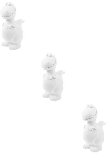 YARNOW 3 Stück Unbemalte Dinosaurier Figurine DIY Bastelset aus Hohe Dinosaurier Skulptur zum Ausmalen Kreatives für Geburtstagsfeiern und Bastelprojekte
