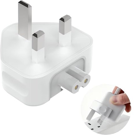 UK AC Adapter Wall Plug Power Travel Charger,3 Pin Standard Head Wall Plug Replacement Plug Converter for All USB-C 10W 12W MacBooks Pro Air Duckhead Adapters for iBook iPod iPad and More