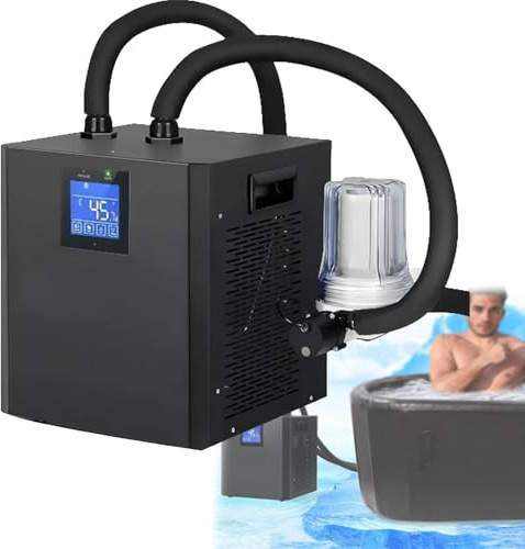 Cashwise Kaltwasserkühler für Kaltwasserbecken, Eisbadkühler mit externer Filterpumpe, isoliertem Schlauch, Fernbedienung, perfekt für Kaltwasserbecken, Erholung und Therapie zu Hause