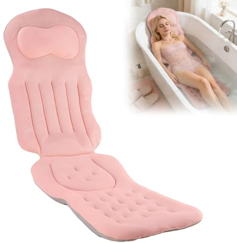 Sprudelmatte Badewanne, ADDLIVE Badewannenmatte mit Kssen, Badewannenkissen Ganzkörper, rutschfest Ganzkörper Badekissen für Badewanne, Badewanne Whirlpool Matte mit Starken Saugnäpfen für Bad
