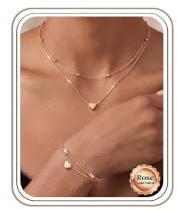 Kakonia Parure Gioielli Donna Ipoallergenico Set Collana e Bracciale | Oro Argento Choker Collana Bracciale, Set di Gioielli, Delicato Sposa Matrimonio Regalo Set Gioielli Donna