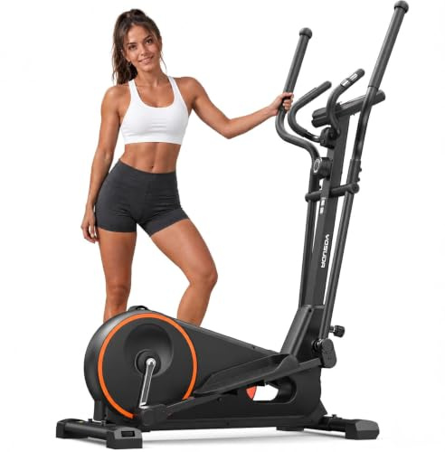 YOSUDA Compact elliptical trainer for home, only 2 m², stride length 15 inches, foldable and 16 levels of magnetic resistance