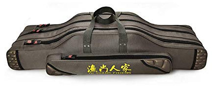 TentHome Angeltaschen Rutentaschen 2-5 Kammern Rutenfutteral Angelkoffer Angelrutentasche 2-5 Fächer Angelrute-Rolle Tasche für Angeln, Seefischerei, Eisfischen, Camping 80cm, 2 Kammern