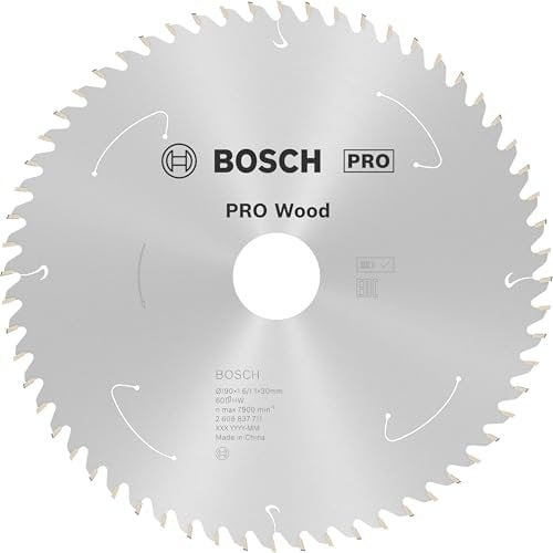 Bosch Accessories Lama Per Sega Circolare Standard For Wood (Legno, 190 x 30 x 1.6 mm, 60 Denti, Accessorio Per Sega Circolare A Batteria)