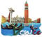Venice Italy 3D Landmark Refrigerator Magnet Souvenirs Handmade Resin Magnetic Stickers Home Kitchen Decoration,Venice Fridge Magnet Collection Gift