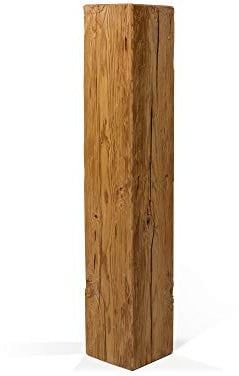 moebel-eins CURBY Blumensäule in rustikaler Altholzoptik Fichte massiv Dekosäule Holzsäule Säule Landhaus Design, 19x19 cm, 100 cm, gehackt