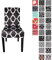 Printed High-Back Chair Covers for Dining Room Chairs – Spandex Stretch, Universal Armless Chair Protective Slipcover for Kitchen, Wedding, Party, Banquet & Hotel, Trellis Design - Black, Pack of 6