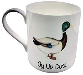 Dimbleby Ceramics Ay Up Duck Fine Bone China Mug in Gift Box - Handmade in Stoke on Trent, England