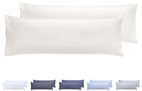 Todocama 2 Kissenbezüge, extra weiche Mikrofaser, hypoallergen, Set mit 2 Stück, 105 x 40 cm, Beige
