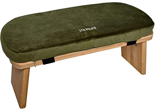 Zen Power Yoga Bench, klappbare Yoga Bank aus Holz, ergonomische Meditationsbank, Gebetshocker für spirituelle Momente im Alltag, bequem und weich gepolstert, Yoga-Zubehör