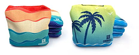 SC Cornhole Games Professionelle doppelseitige Cornhole Bags, 473 ml, 15,2 x 15,2 cm mit Premium-Harzfüllung, offizielle Turnierrutsche/Stick Pro Sitzsäcke – Regulation/genehmigt