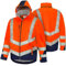 Safetytex Warnschutz Softshelljacke - Wind- und Wasserdicht - Atmungsaktiv - Hoch Sichtbar - Arbeitsjacke in orange/marine - Größe 3XL