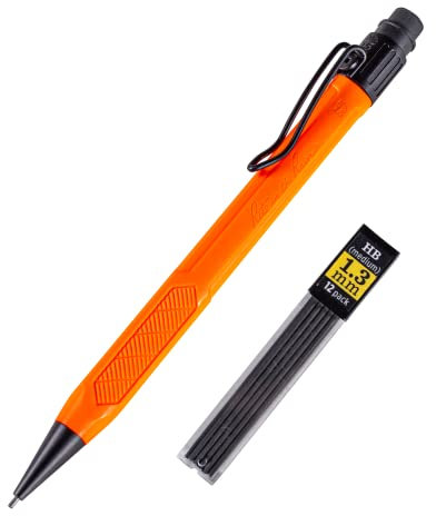 Rite in the Rain Wetterfester Druckbleistift, oranger Schaft, 1,3 mm dunkle Mine, 12 Minen (Nr. OR15)