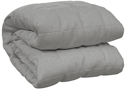 vidaXL Gewichtsdecke Therapiedecke Schwere Decke Schlafhilfe Entspannungsdecke Einschlafhilfe Schwerkraftdecke Grau 220x240cm 15kg Stoff