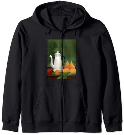 Naturaleza muerta con tetera y fruta de Henri Rousseau (1910) Sudadera con Capucha