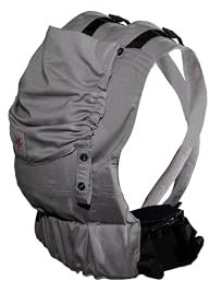 KOKADI Flip X Just Stone (Unisize) - Die perfekte Kombi aus dem Komfort eines Fullbuckles und dem Tragen überkreuzt - Ab Geburt - 15 kg, handgefertigt aus 100% Bio-Baumwolle - Silber