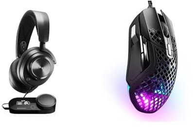 SteelSeries Arctis Nova Pro - Multi-System Gaming-Headset & Aerox 5 - RGB Gaming-Mouse mit Öffnungen in der Oberfläche - Federleicht und wasserabweisend - Optischer TrueMove Air-Sensor mit 18.000 DPI
