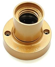 Douille E-27 en laiton doré, idéale pour l'éclairage décoratif et fonctionnel en intérieur.