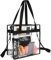 LoNinLoAn Transparente Tragetasche, Clear Tote Bag, 30x30x15cm PVC Clear Bag, Schultertasche, Waterproof Handtasche, Verstellbarem Schultergurt für Arbeit, Fitnessstudio, Sportspiele und Konzerte