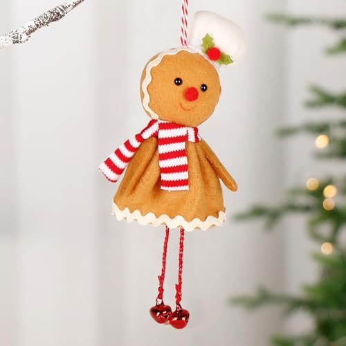 Weihnachtsdeko Lebkuchenmann Plüsch, Lebkuchenmann Deko Kuscheltier Weihnachten, Weihnachtsbaumschmuck Anhänger, Lebkuchen Figuren Weihnachtsschmuck Baum für Kinder Geschenk Festliche Zuhause (A)