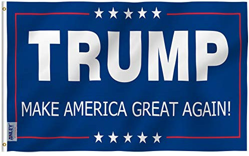 Anley Fly Breeze 3x5 Fuß Donald Trump Flag - Lebendige Farbe und UV-beständig - Canvas Header und doppelt genäht - Der 45. US-Präsident kennzeichnet Polyester mit Messingösen 3 x 5 Ft.
