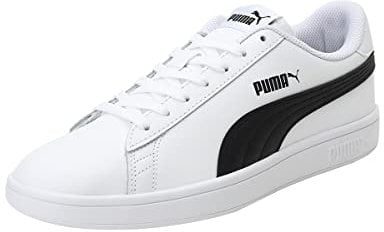 PUMA Unisex Puma Smash v2 L Low-Top, Puma White-Puma Black, 40 EU