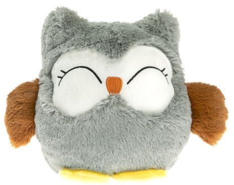 Pelucho - Peluche Bouillotte Chouette Grise - Made in France - Lavande et blé - Chaleur - Bien être - Douceur - Bouillotte sèche - Bouillotte Bébé - bouillotte micro-onde