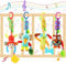 Evance Kinderwagen Spielzeug, 4Pcs Baby Hängespielzeug mit Rassel, Hängendes Rassel Spielzeug, Anhänger Spielzeug für Kinderwagen, Babybett (Konzentrationstraining l um das Baby zu beruhigen)
