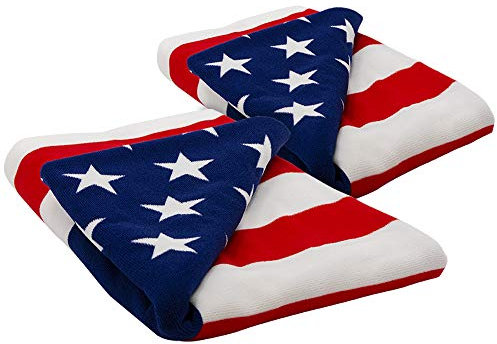 Eternal Living Beach Collection weiches Handtuch mit amerikanischer Flagge, 101,6 x 152,4 cm, groß, 2 Stück