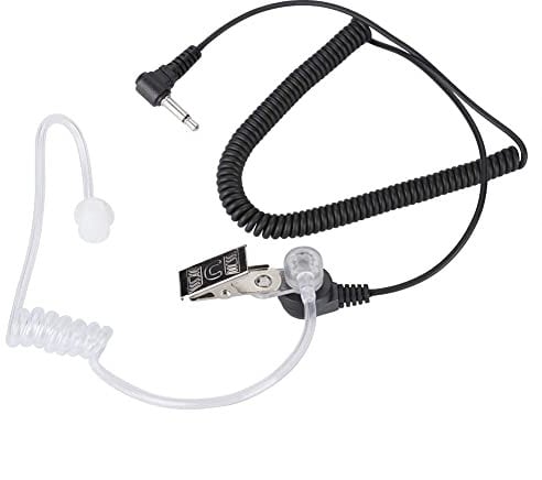 Diyeeni 3.5mm Walkie Talkie Earphone Two Way Radio In Ear Headset with PTT Mic, Acoustic Tube, Transparent Security Earphones for CB Radios