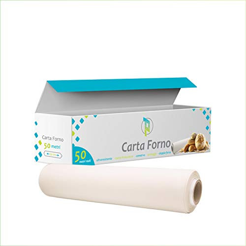 Palucart carta forno 50 m larghezza 33 cm antiaderente carta per cucina (1 rotolo)