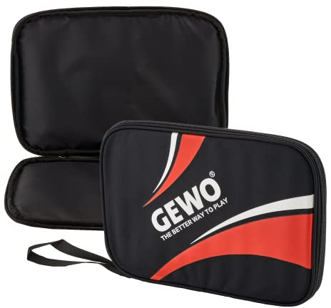GEWO Custodia Singola Master – Robusta Custodia per Racchette da Ping Pong – Borsa in Nylon con Scomparto Imbottito – Protezione Completa per Racchette con Passante per Il Trasporto, 32 cm, Rosso