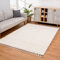 carpet city Hochflor Teppich Wohnzimmer - Einfarbig Creme - 300x400 cm - Shaggyteppich Langflor - Kettfäden - Schlafzimmerteppich Flauschig Weich - Moderne Wohnzimmerteppiche