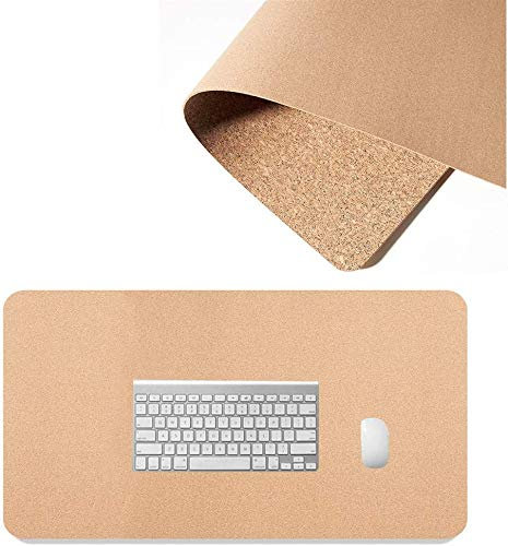 Sous-main de bureau en liège naturel, extra large, tapis d'écriture antidérapant pour clavier, tapis de souris imperméable pour ordinateur portable, plat et lisse, facile à nettoyer