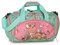 Sporttasche Kinder Reisetasche Umhängetasche mit süßem REH Rehkitz Blumen Vogel Igel für Mädchen & Jungen - 14,2 Liter - 35 x 22 x 18,5 cm, pastellgrün/rosa