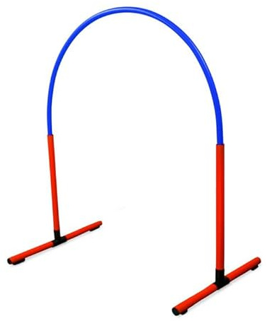 SPORTIKEL24 Hoopers Hoop – wetterfest, VDH-konform & farbig – mit Stecksystem für sicheres Hundetraining – aus robustem Kunststoff – Flexibler Hundesport-Reifen mit Stecksystem – Rot/Blau