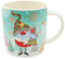 Dekohelden24 Tazas de Navidad de porcelana – Gnomo multicolor – como juego de 2 unidades, L x A x A 8 x 12 x 9 cm, capacidad 340 ml.