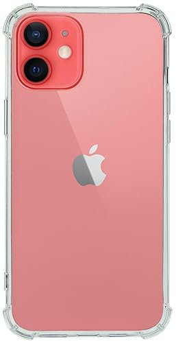 QUITECO Cover Trasparente per iPhone 12 Mini, Custodia Resistente in TPU, Anti Urto con Angoli Rinforzati, Protezione Bordi e Antigraffio