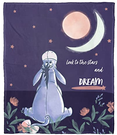 Northwest Disney's Winnie The Pooh Überwurfdecke, seidig, 127 x 152,4 cm, Star Gazer Eeyore