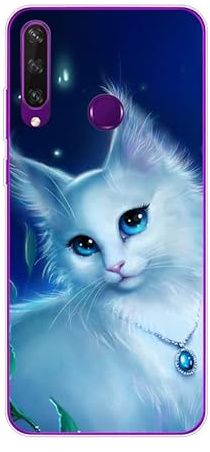 KARTXITAI Hülle Kompatibel mit Huawei Y6p, Stoßfeste Schutzhülle mit Weiche Silikon Bumper Case Handyhülle Anti-Kratzt Transparent Rückseite - Katze, Kätzchen, Pussy