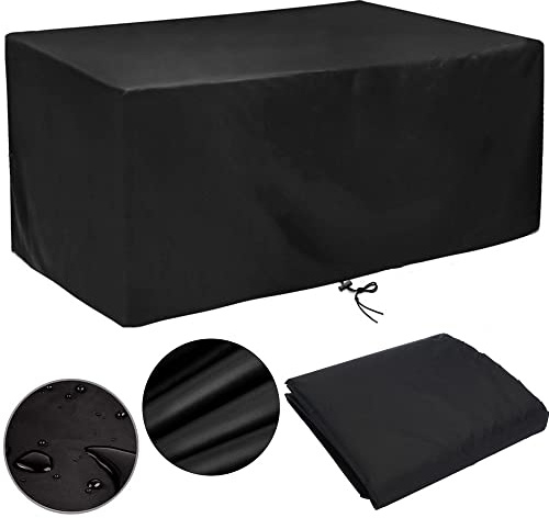 Housse Table de Jardin 160x140, Housse Salon de Jardin 160x140x100cm Rectangulaire Imperméable Bache de Protection Exterieur Housse de Meuble Anti-UV Tissu Oxford (160x140x100cm)