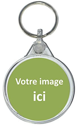 Porte clé photo personnalisé recto verso avec photos images texte fabriqué à la main avec papier photo professionnel